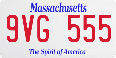 MA license plate 9VG555