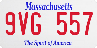 MA license plate 9VG557