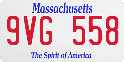 MA license plate 9VG558