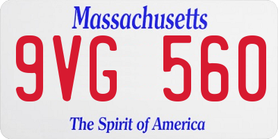 MA license plate 9VG560