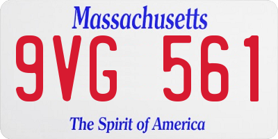 MA license plate 9VG561
