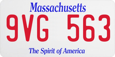 MA license plate 9VG563