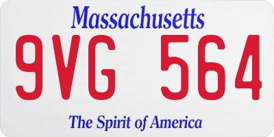 MA license plate 9VG564