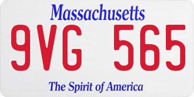MA license plate 9VG565