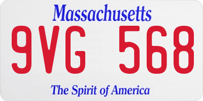 MA license plate 9VG568