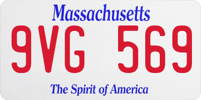 MA license plate 9VG569