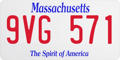 MA license plate 9VG571