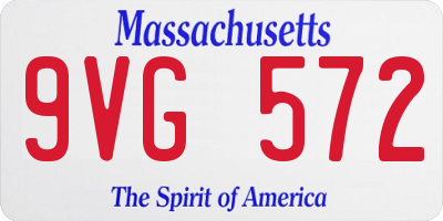MA license plate 9VG572