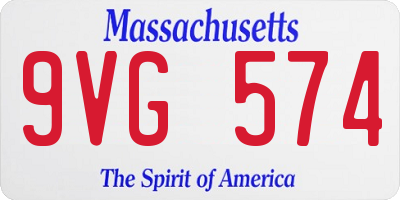 MA license plate 9VG574