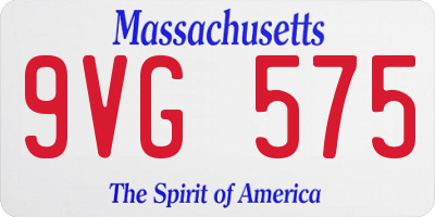 MA license plate 9VG575