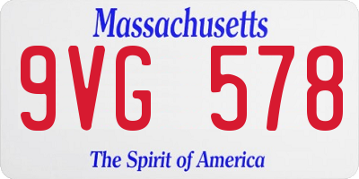 MA license plate 9VG578