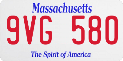 MA license plate 9VG580