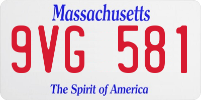 MA license plate 9VG581