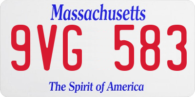 MA license plate 9VG583