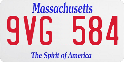 MA license plate 9VG584