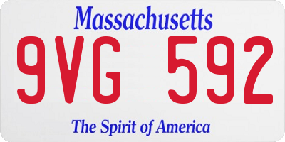 MA license plate 9VG592