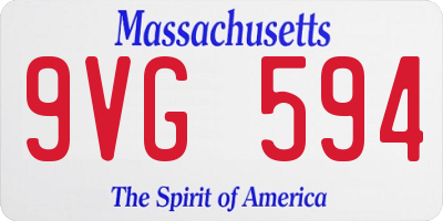 MA license plate 9VG594