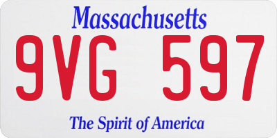 MA license plate 9VG597