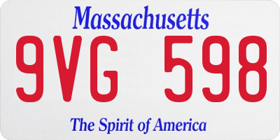 MA license plate 9VG598