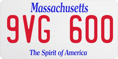 MA license plate 9VG600