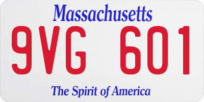 MA license plate 9VG601