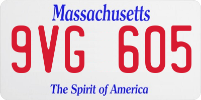 MA license plate 9VG605