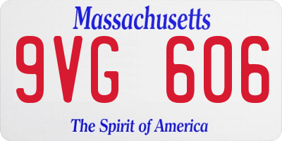 MA license plate 9VG606