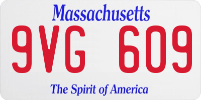 MA license plate 9VG609