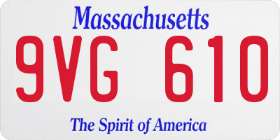 MA license plate 9VG610
