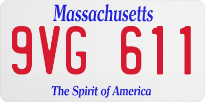 MA license plate 9VG611