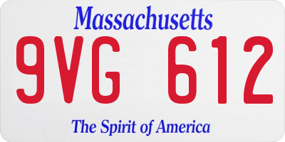 MA license plate 9VG612
