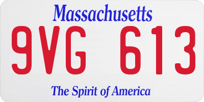 MA license plate 9VG613