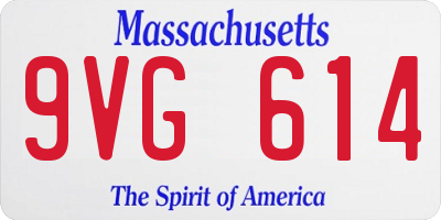 MA license plate 9VG614