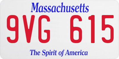 MA license plate 9VG615