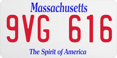 MA license plate 9VG616