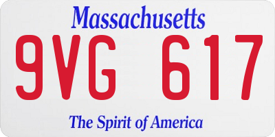 MA license plate 9VG617
