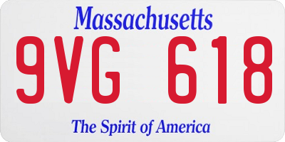 MA license plate 9VG618