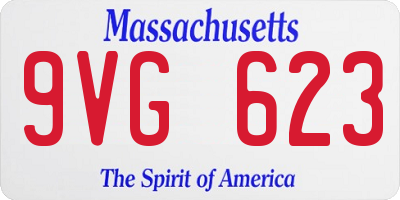MA license plate 9VG623
