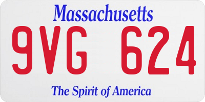MA license plate 9VG624
