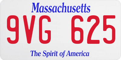 MA license plate 9VG625