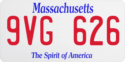 MA license plate 9VG626
