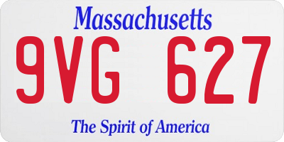 MA license plate 9VG627