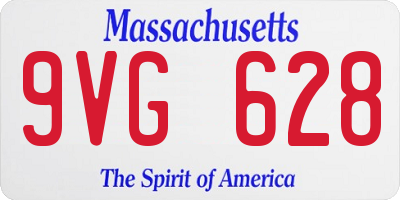 MA license plate 9VG628