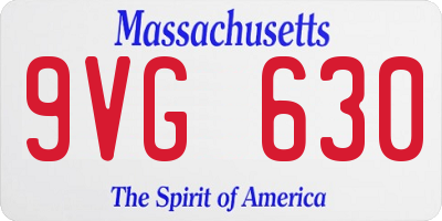 MA license plate 9VG630