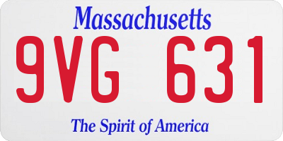 MA license plate 9VG631