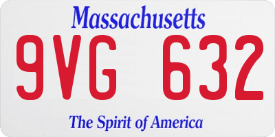 MA license plate 9VG632