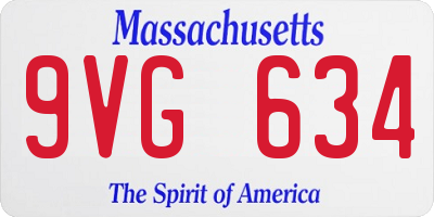 MA license plate 9VG634