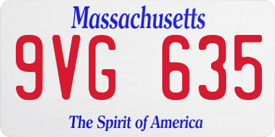MA license plate 9VG635