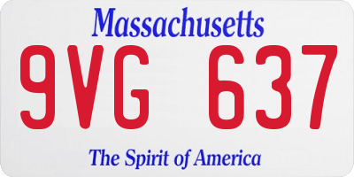 MA license plate 9VG637