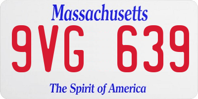 MA license plate 9VG639